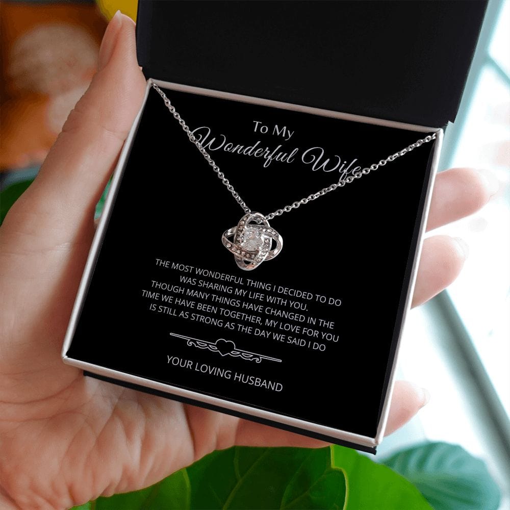 To My Wonderful Wife - Love Knot Necklace