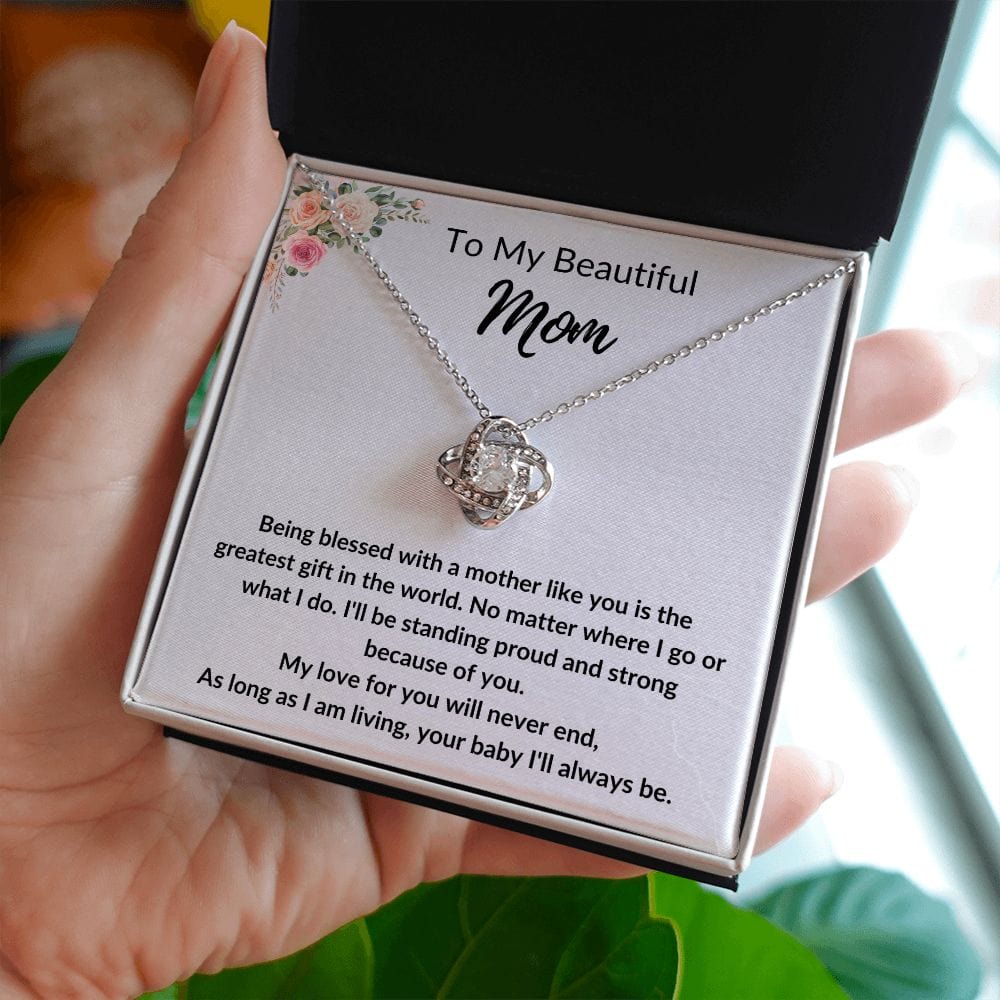 To My Beautiful Mom | Love Knot Necklace