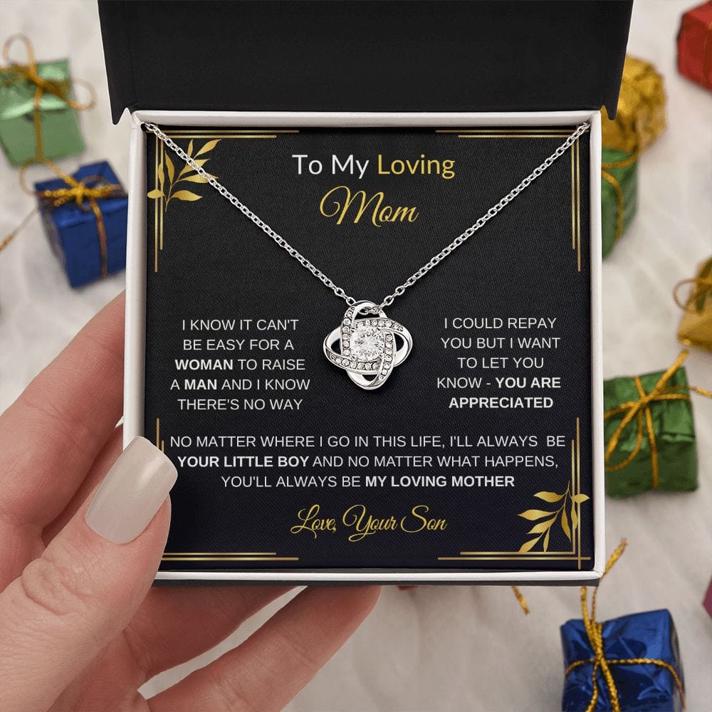 To My Loving Mom from Son Love Knot Necklace