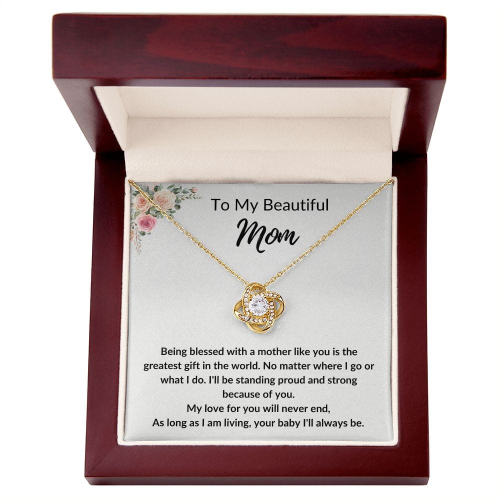 To My Beautiful Mom | Love Knot Necklace