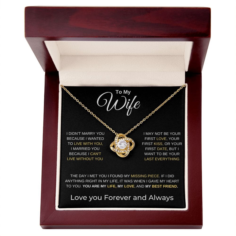 To My Wife - Love You Forever Love Knot Necklace