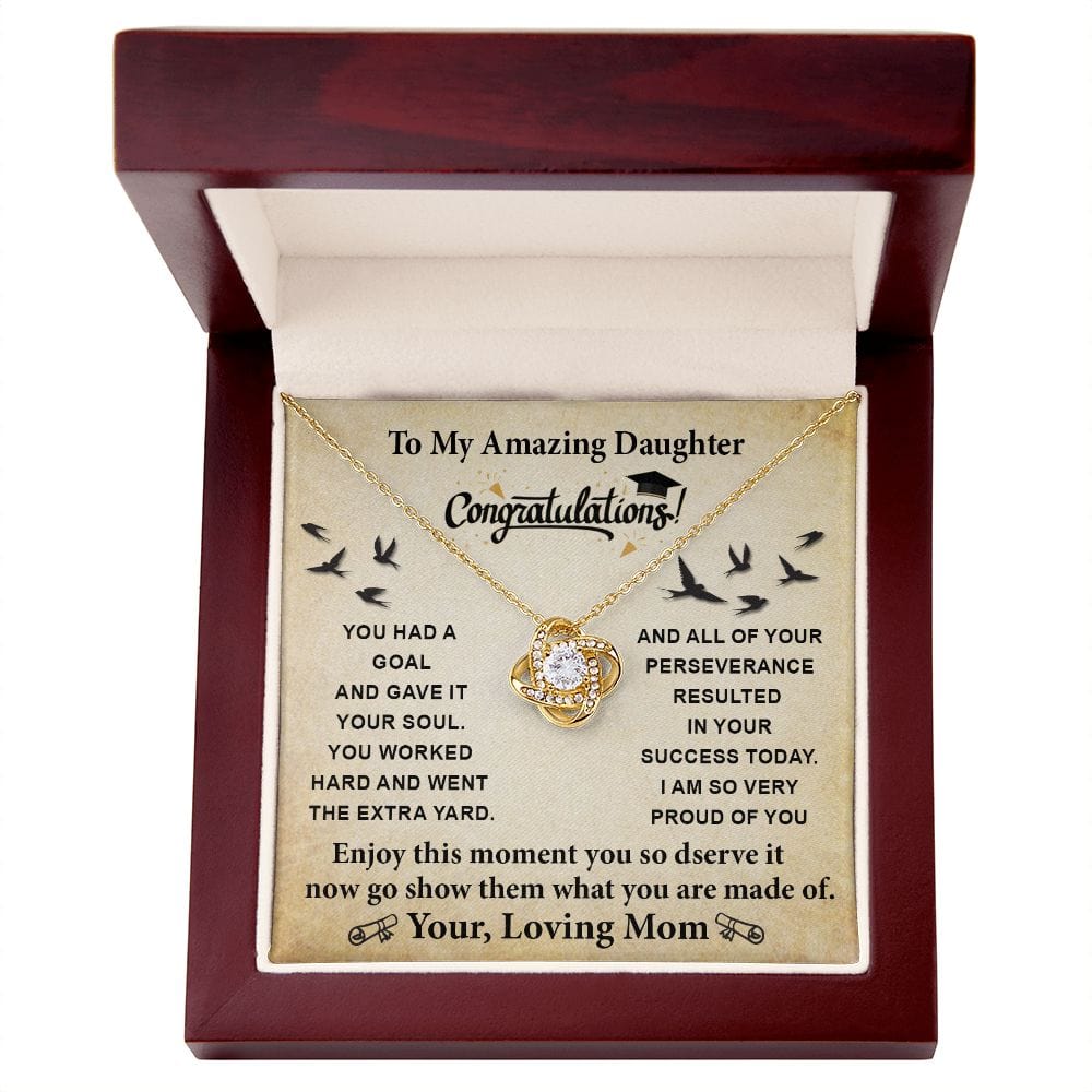 To My Amazing Daughter Graduation Love Knot Necklace