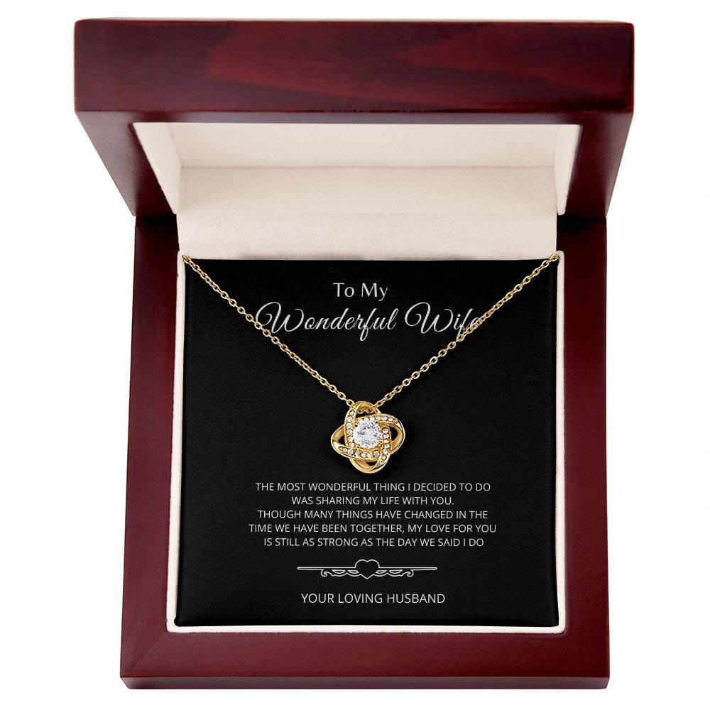 To My Wonderful Wife - Love Knot Necklace