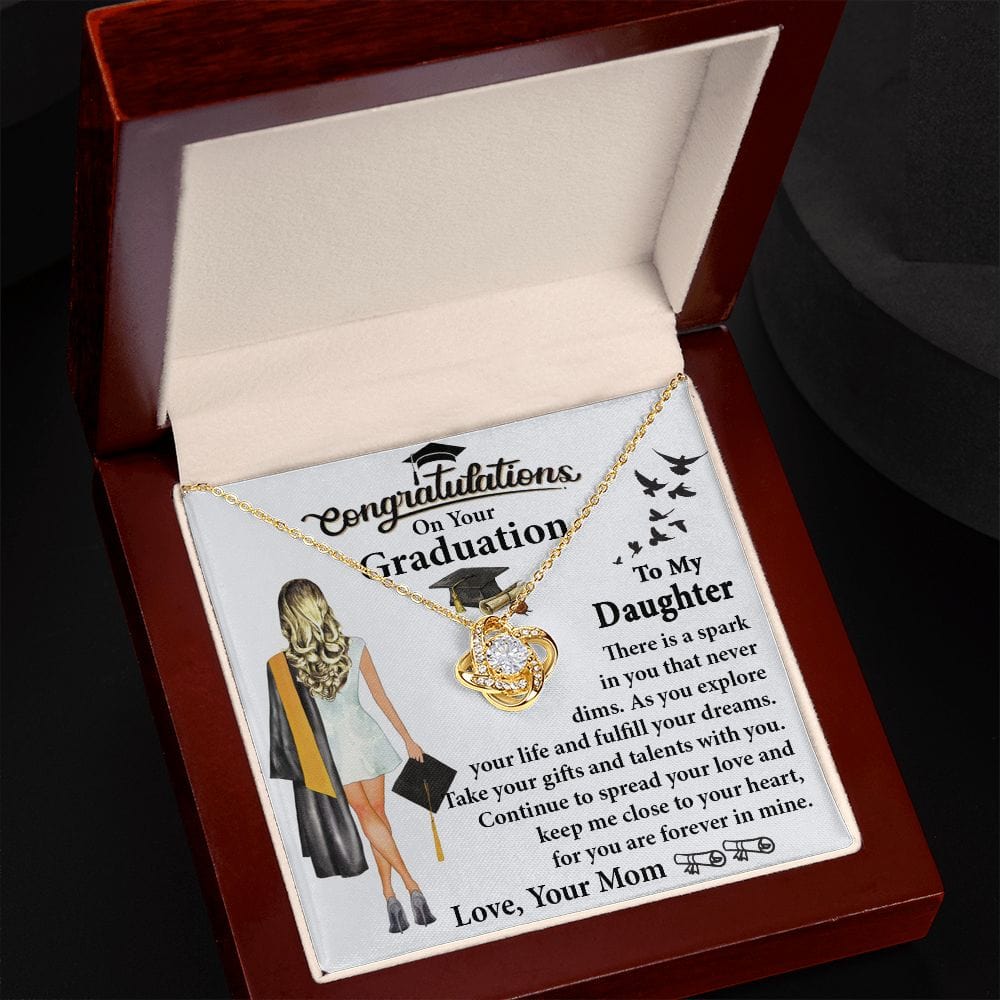 To My Daughter on Graduation Love Knot Necklace