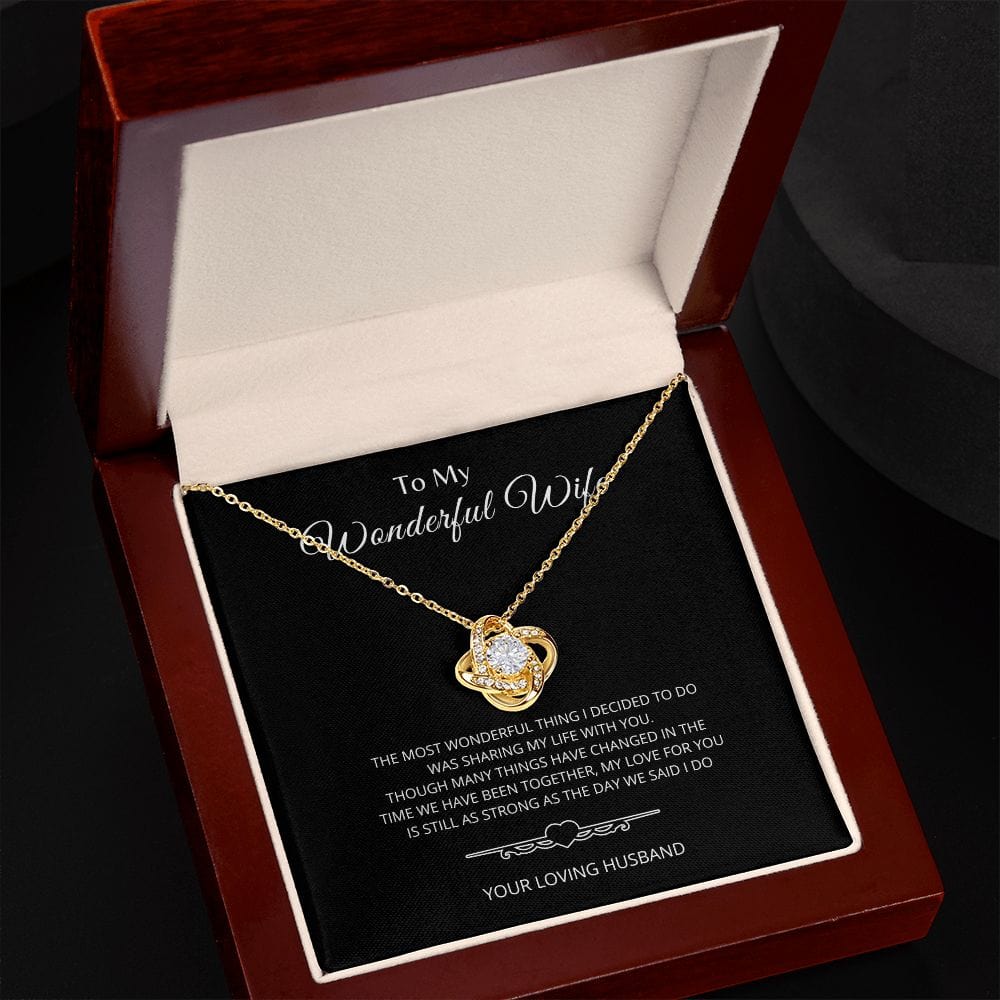 To My Wonderful Wife - Love Knot Necklace