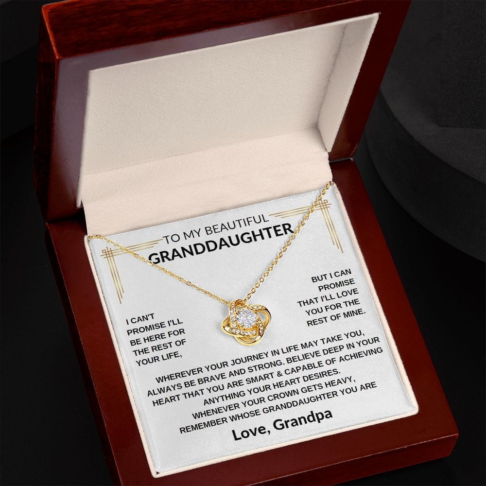 To My Granddaughter from Grandpa Love Knot Necklace