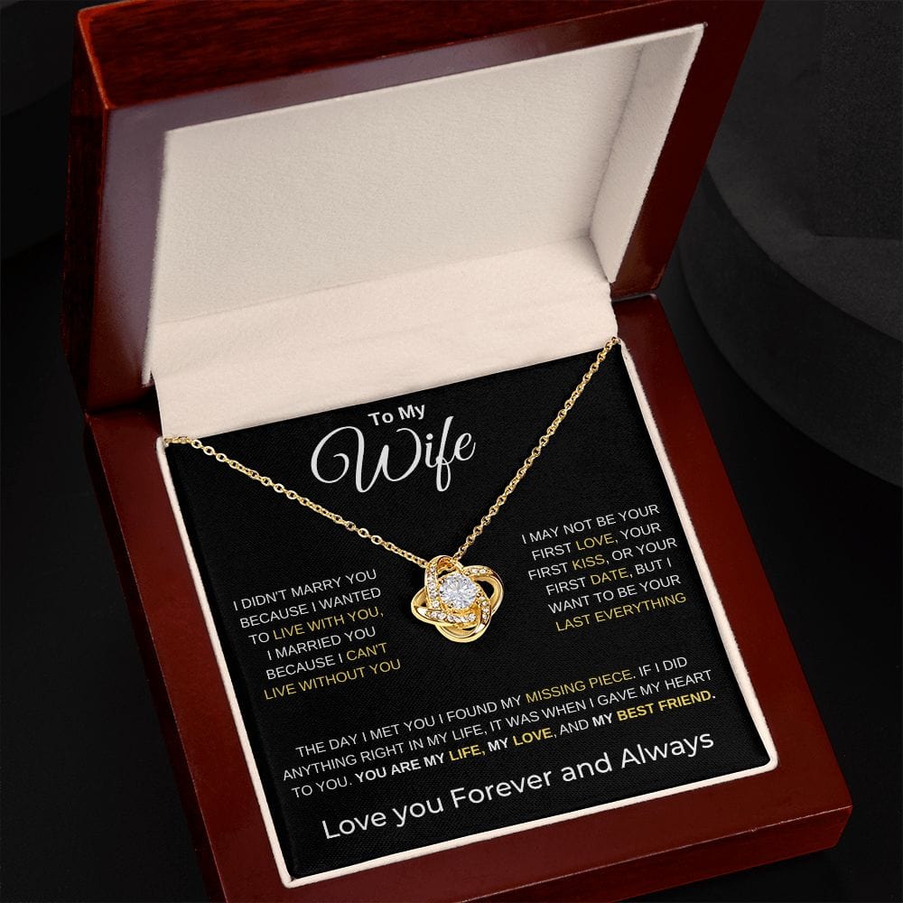 To My Wife - Love You Forever Love Knot Necklace