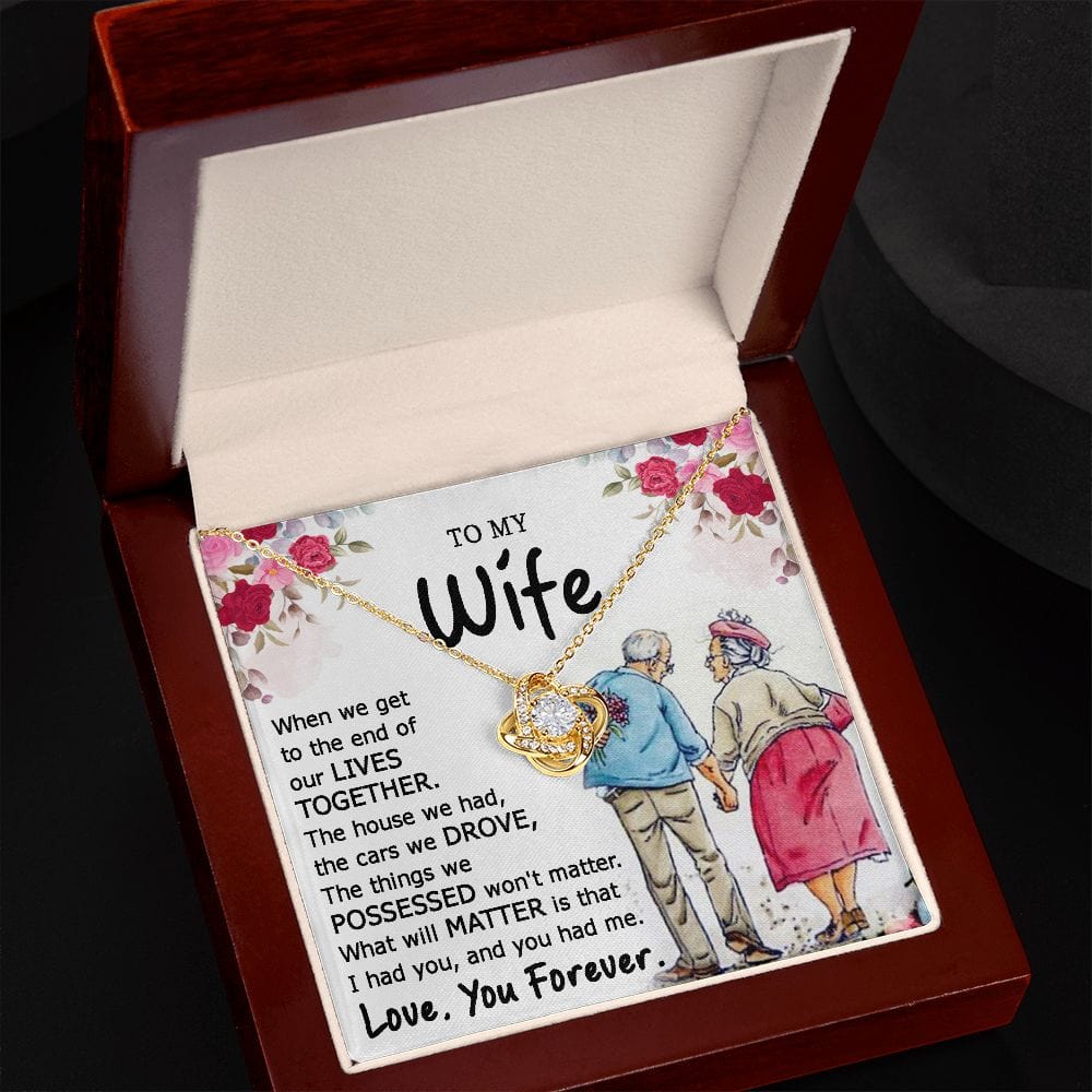 To My Wife - Lives Together Love Knot Necklace