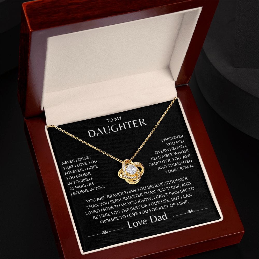 To My Daughter Love Dad - Love Knot Necklace