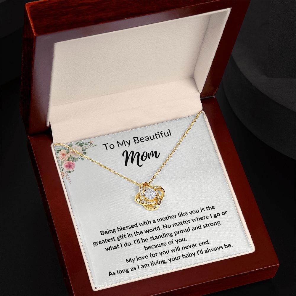 To My Beautiful Mom | Love Knot Necklace