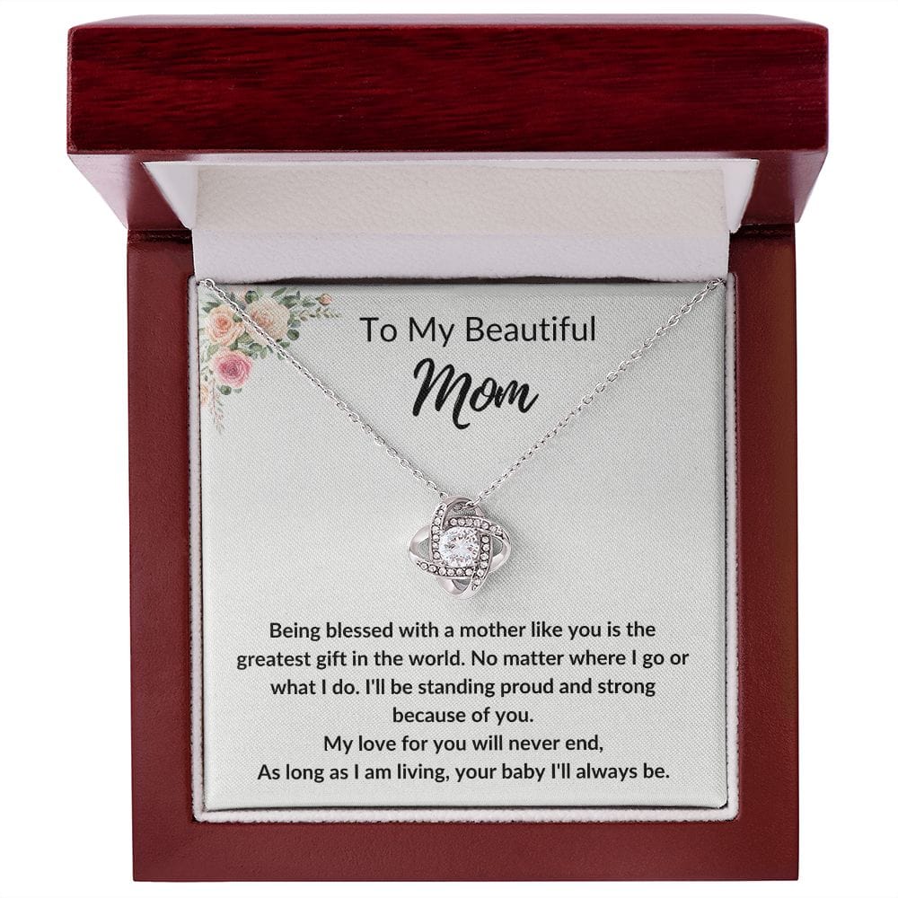 To My Beautiful Mom | Love Knot Necklace