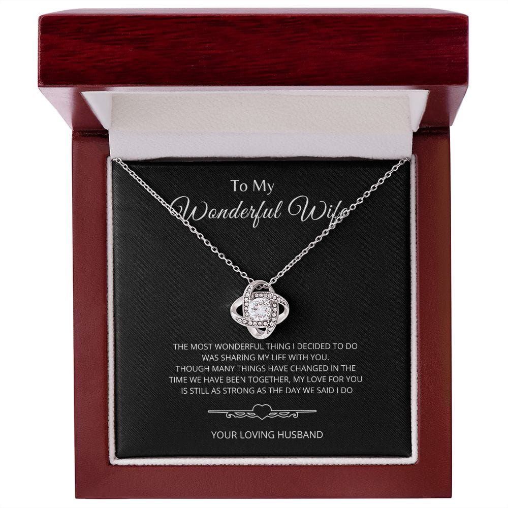 To My Wonderful Wife - Love Knot Necklace