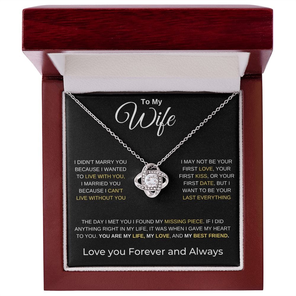 To My Wife - Love You Forever Love Knot Necklace