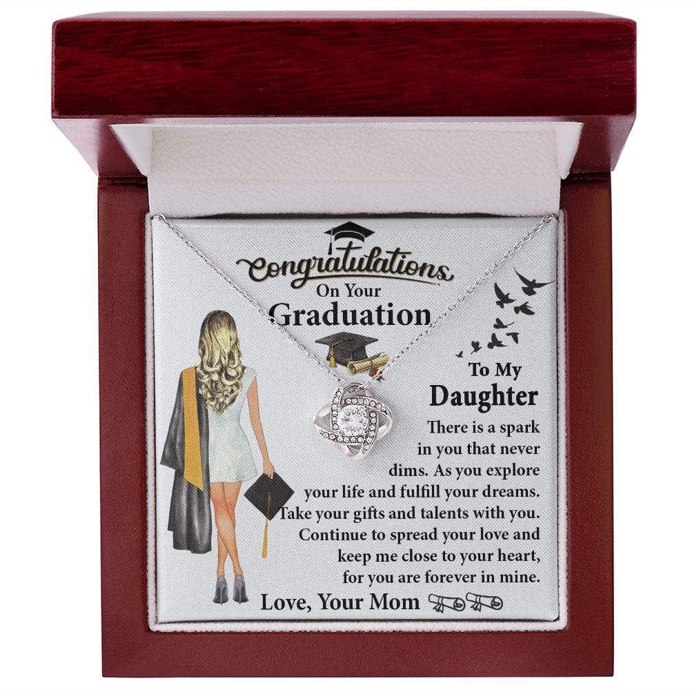 To My Daughter on Graduation Love Knot Necklace