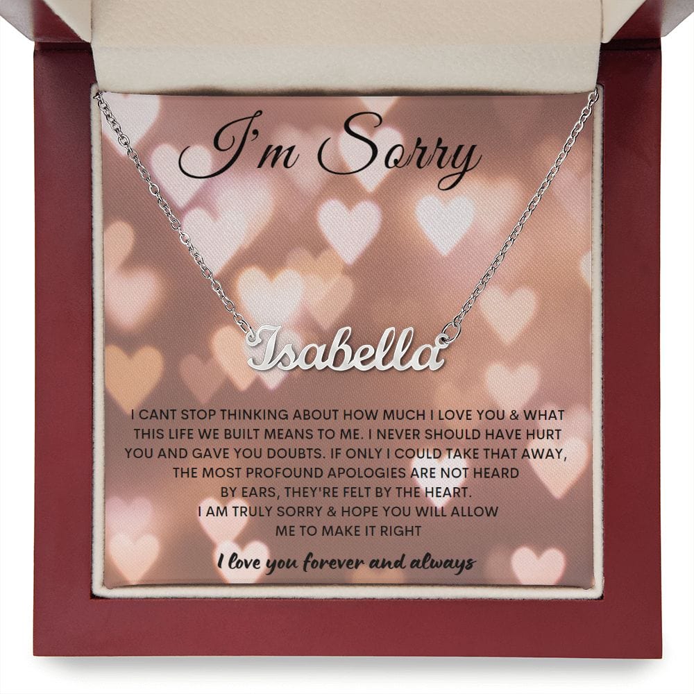 I'm Sorry - Personalize Necklace