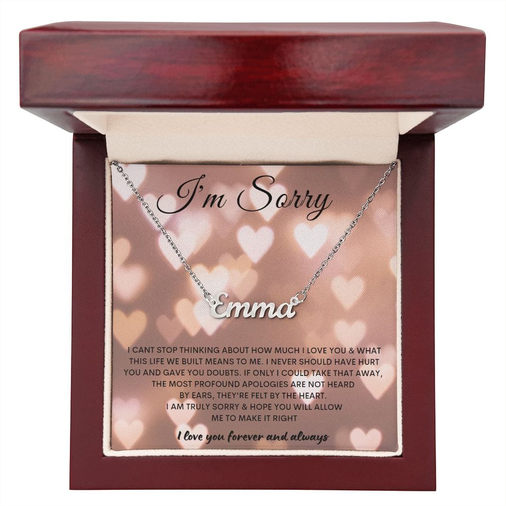 I'm Sorry - Personalize Necklace