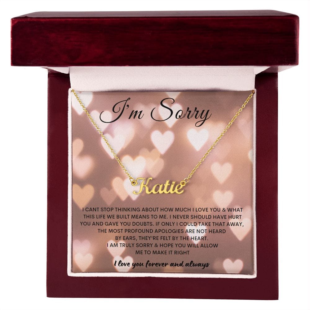 I'm Sorry - Personalize Necklace