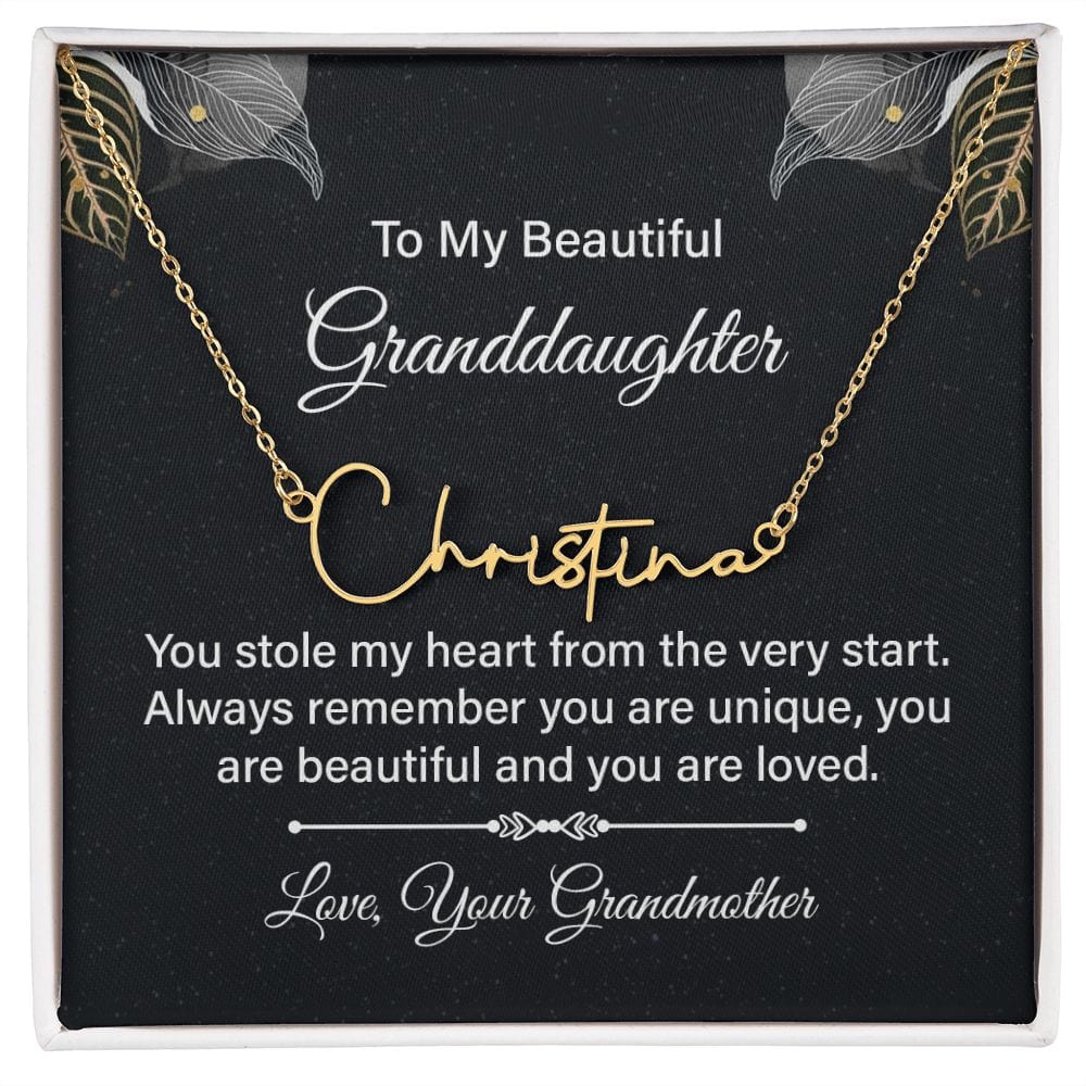 To My Beautiful Granddaughter Personalize Necklace