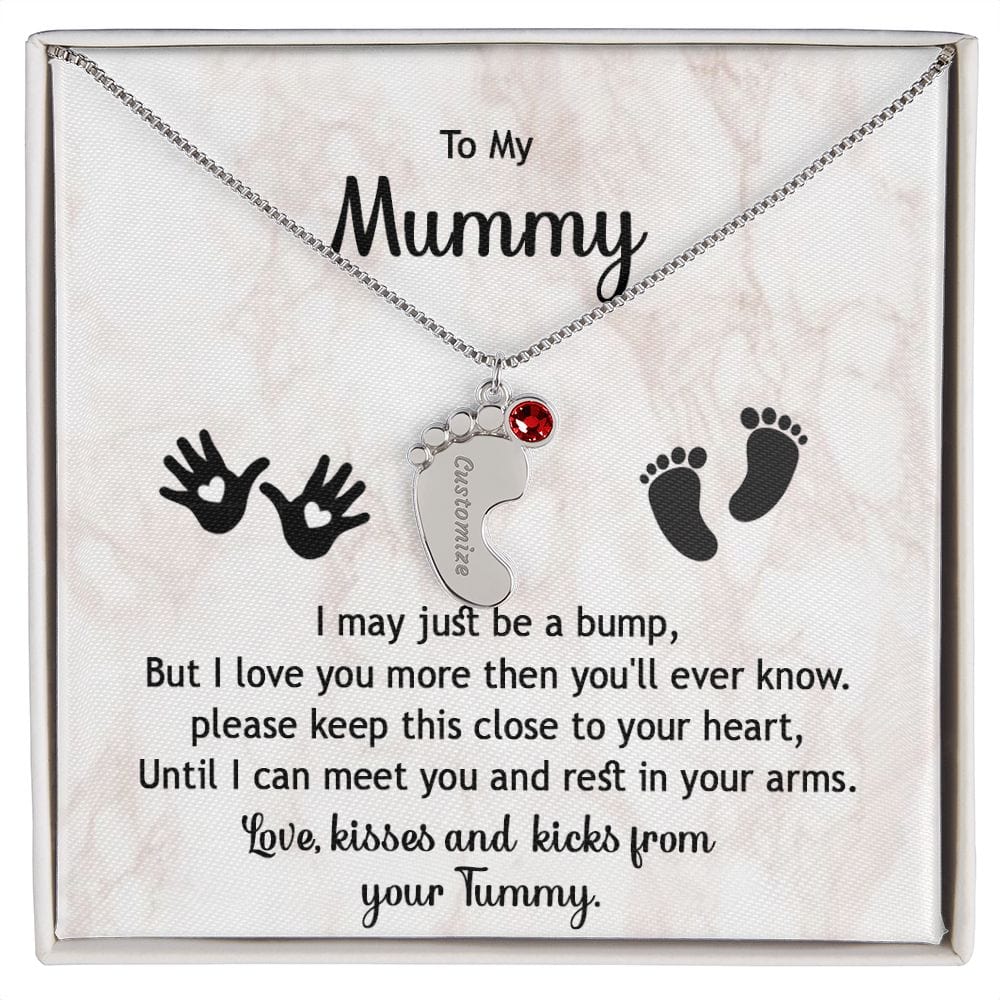 To My Mummy Custom Baby Feet Necklace