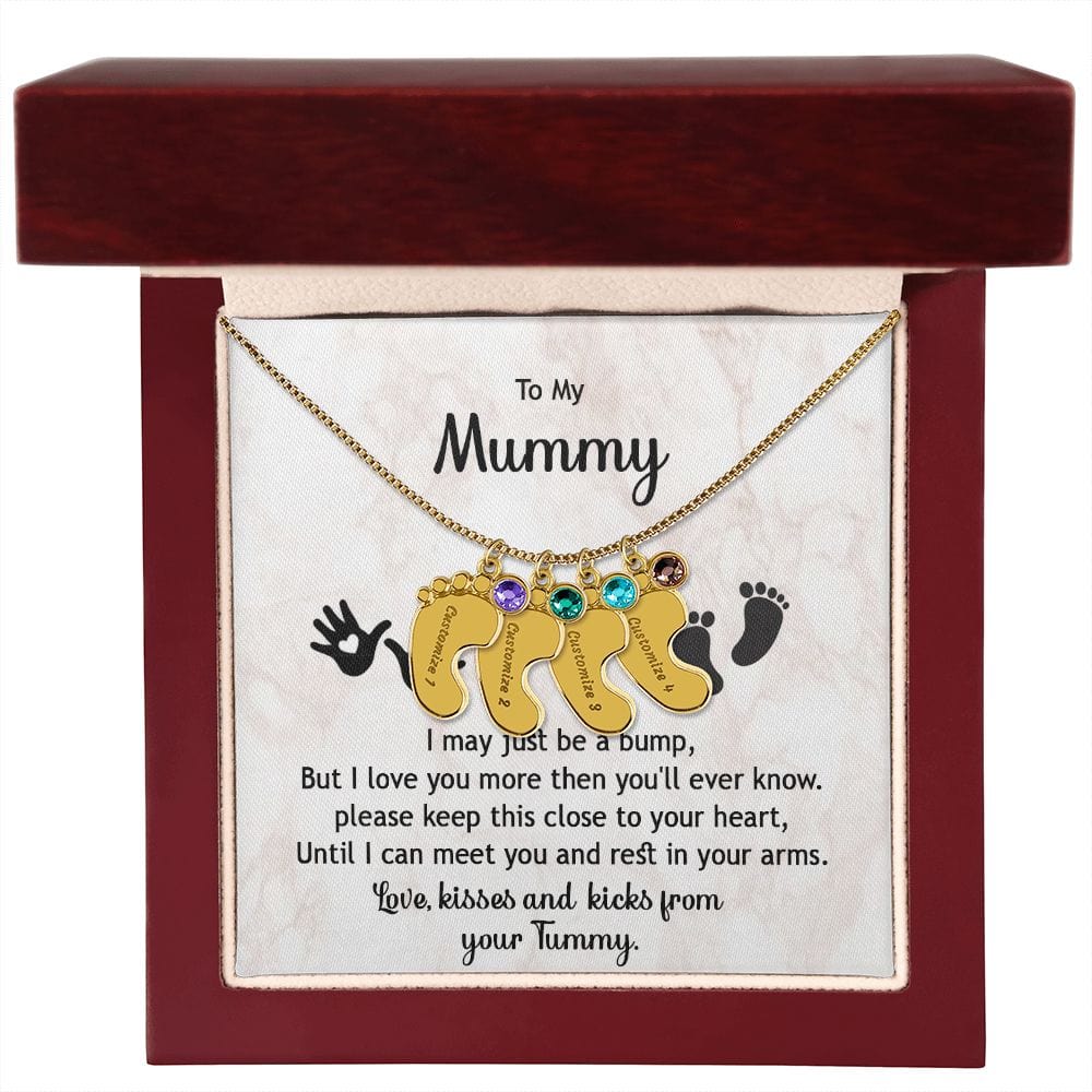 To My Mummy Custom Baby Feet Necklace