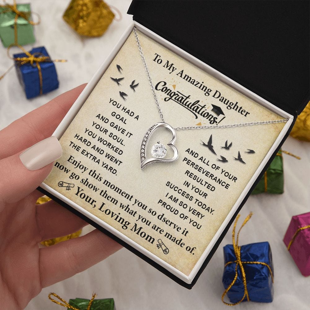To My Amazing Daughter Graduation Forever Love Necklace