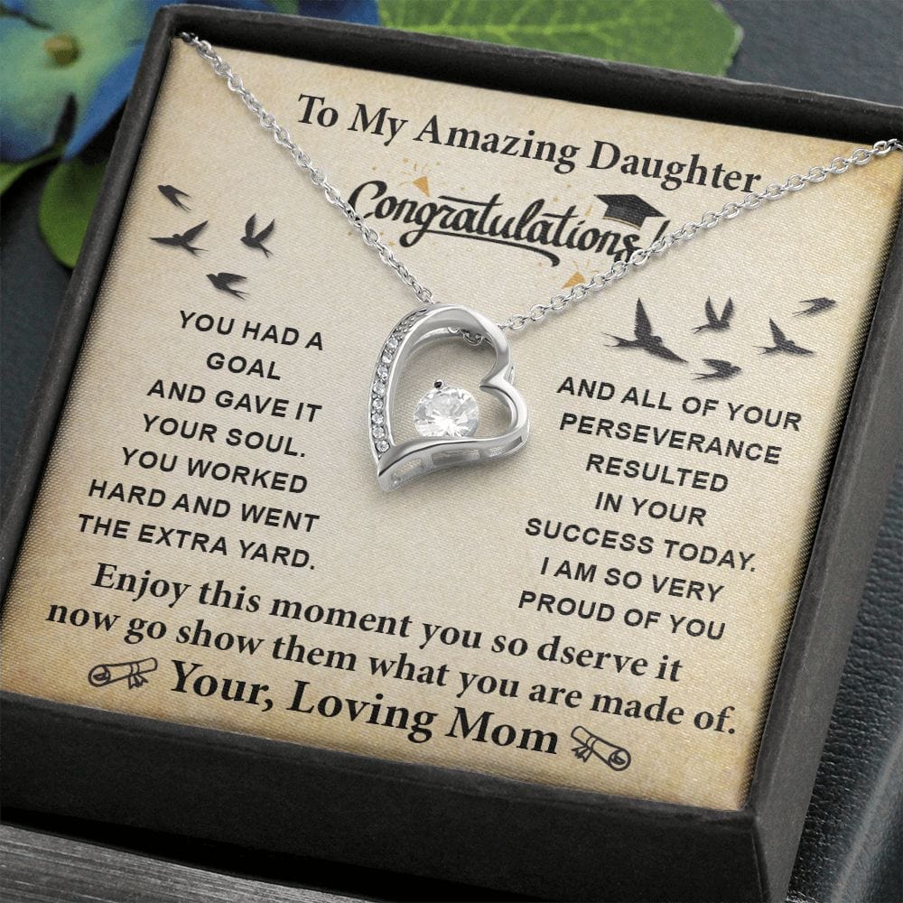 To My Amazing Daughter Graduation Forever Love Necklace