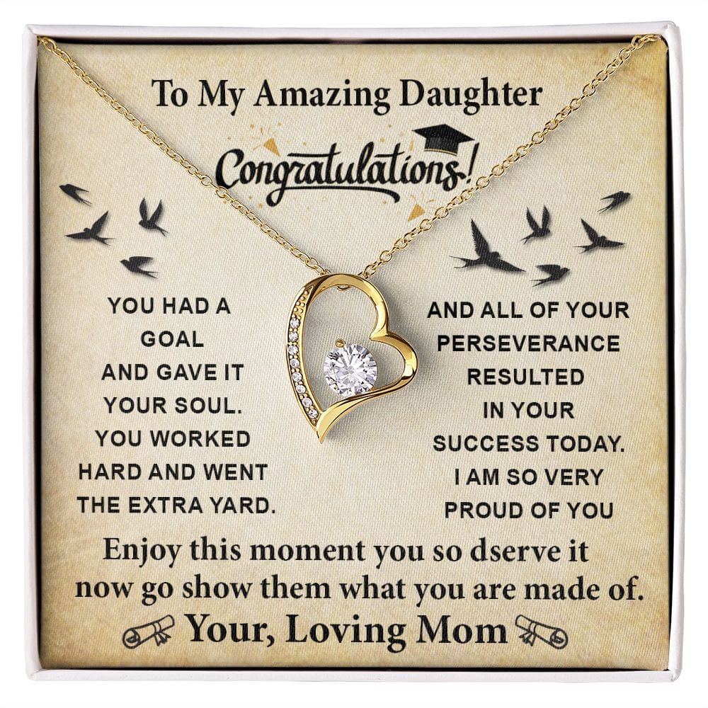 To My Amazing Daughter Graduation Forever Love Necklace