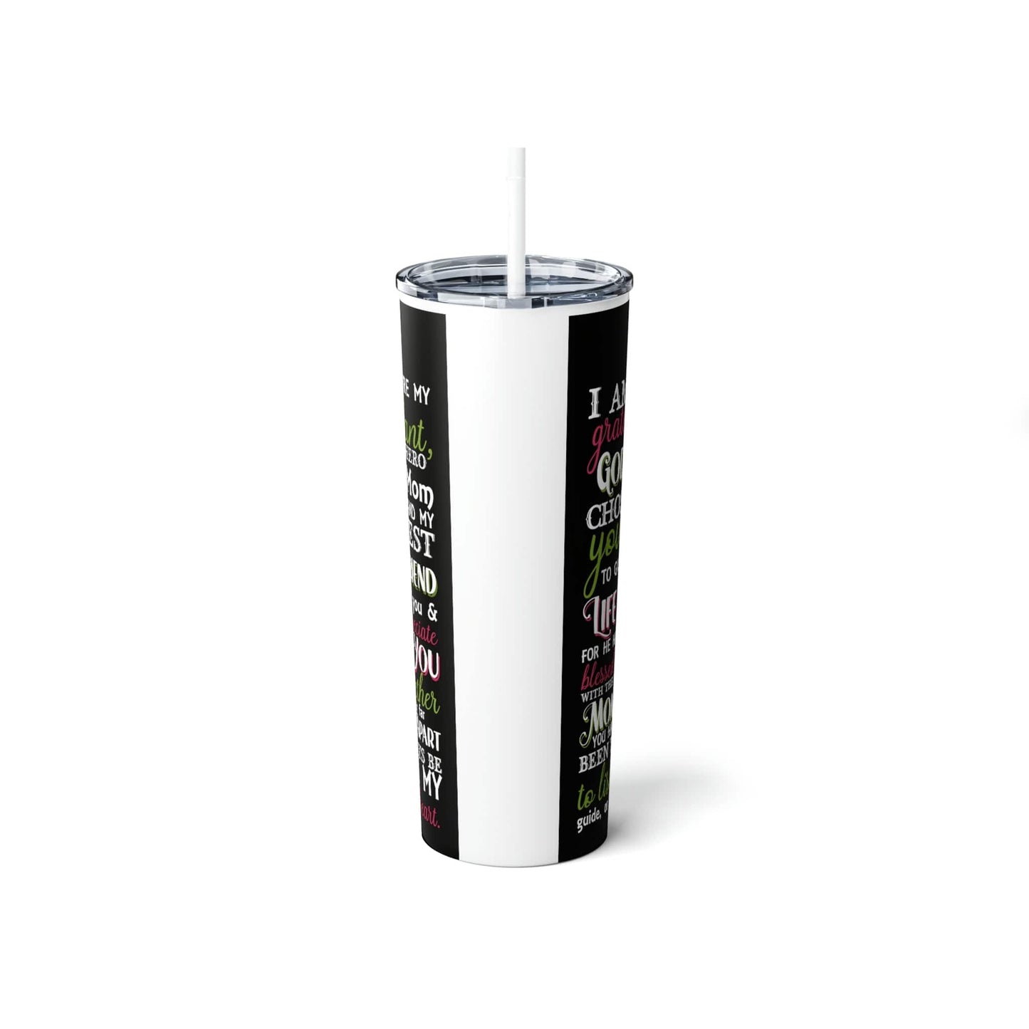 Skinny Steel Tumbler with Straw, 20oz