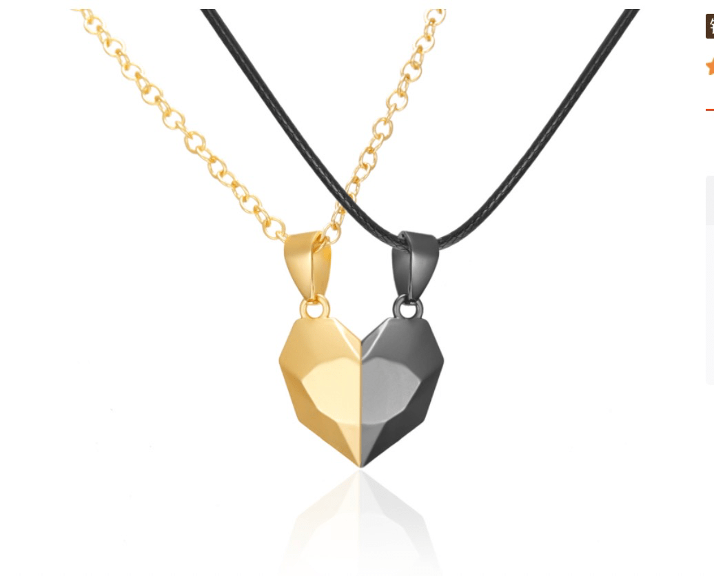 Magnetic Heart-Shaped Necklace | Daughter/Mom, Granddaughter/Grandma, Wife/Husband, Soulmate/Soulmate