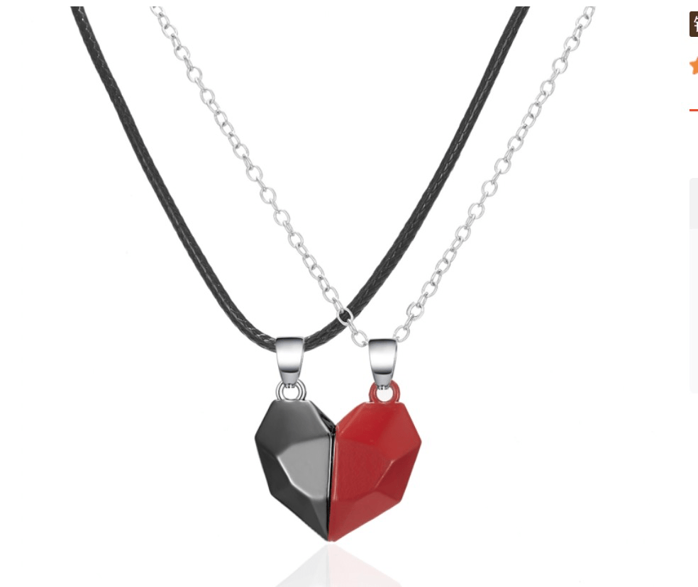 Magnetic Heart-Shaped Necklace | Daughter/Mom, Granddaughter/Grandma, Wife/Husband, Soulmate/Soulmate