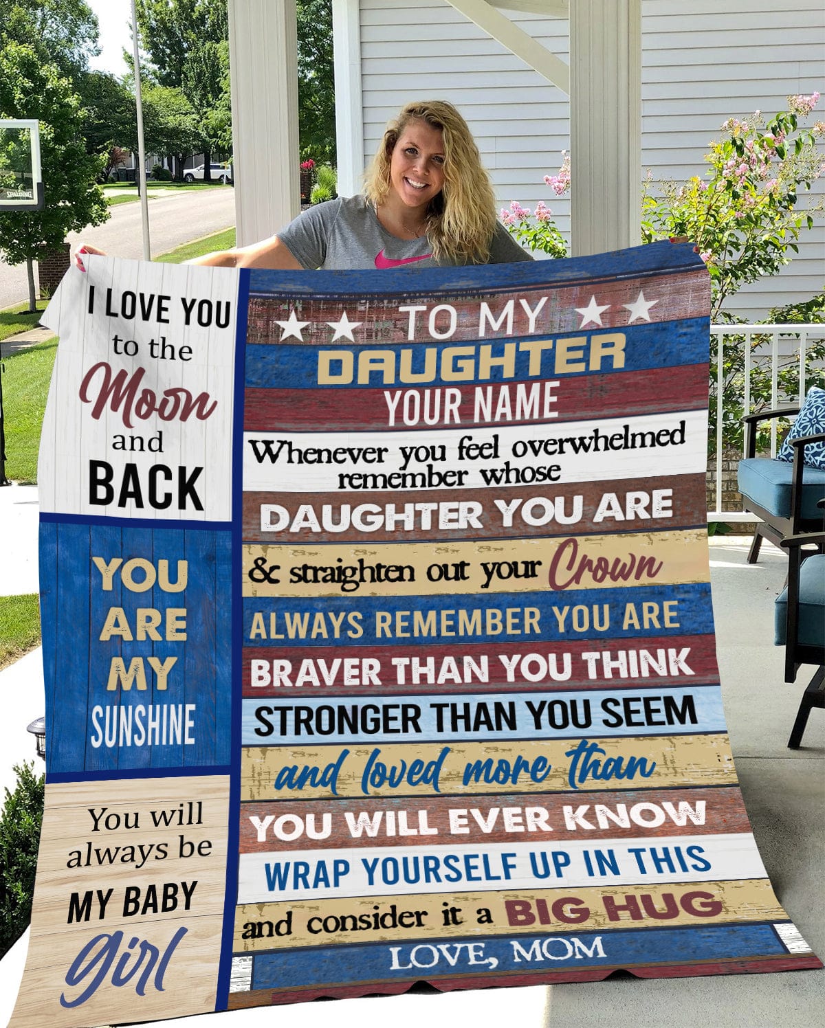 To My Daughter Love Mom Fleece Blanket 30x40