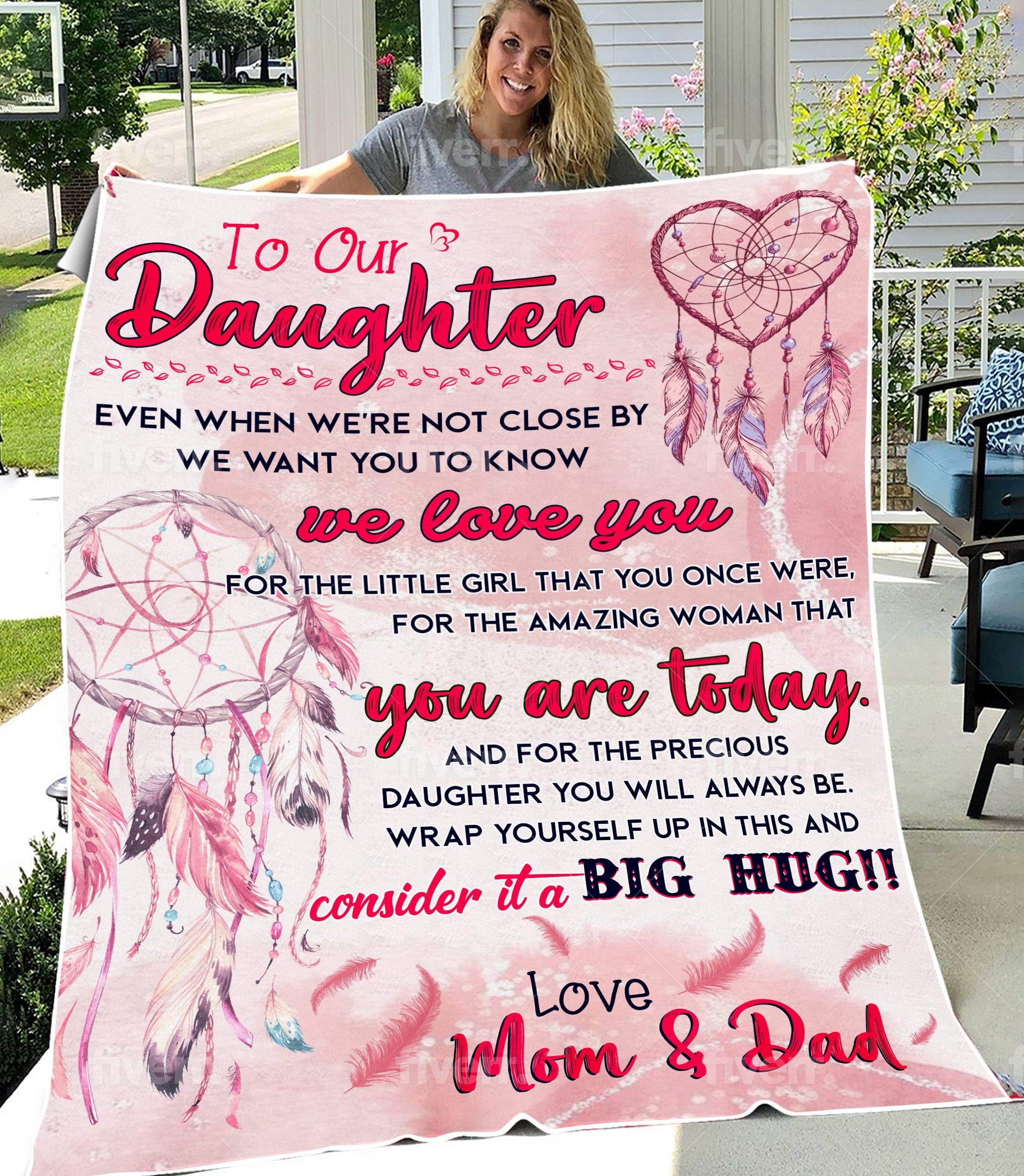 To Our Daughter Blanket Love Mom Dad 50 x 60 jujugifts4all