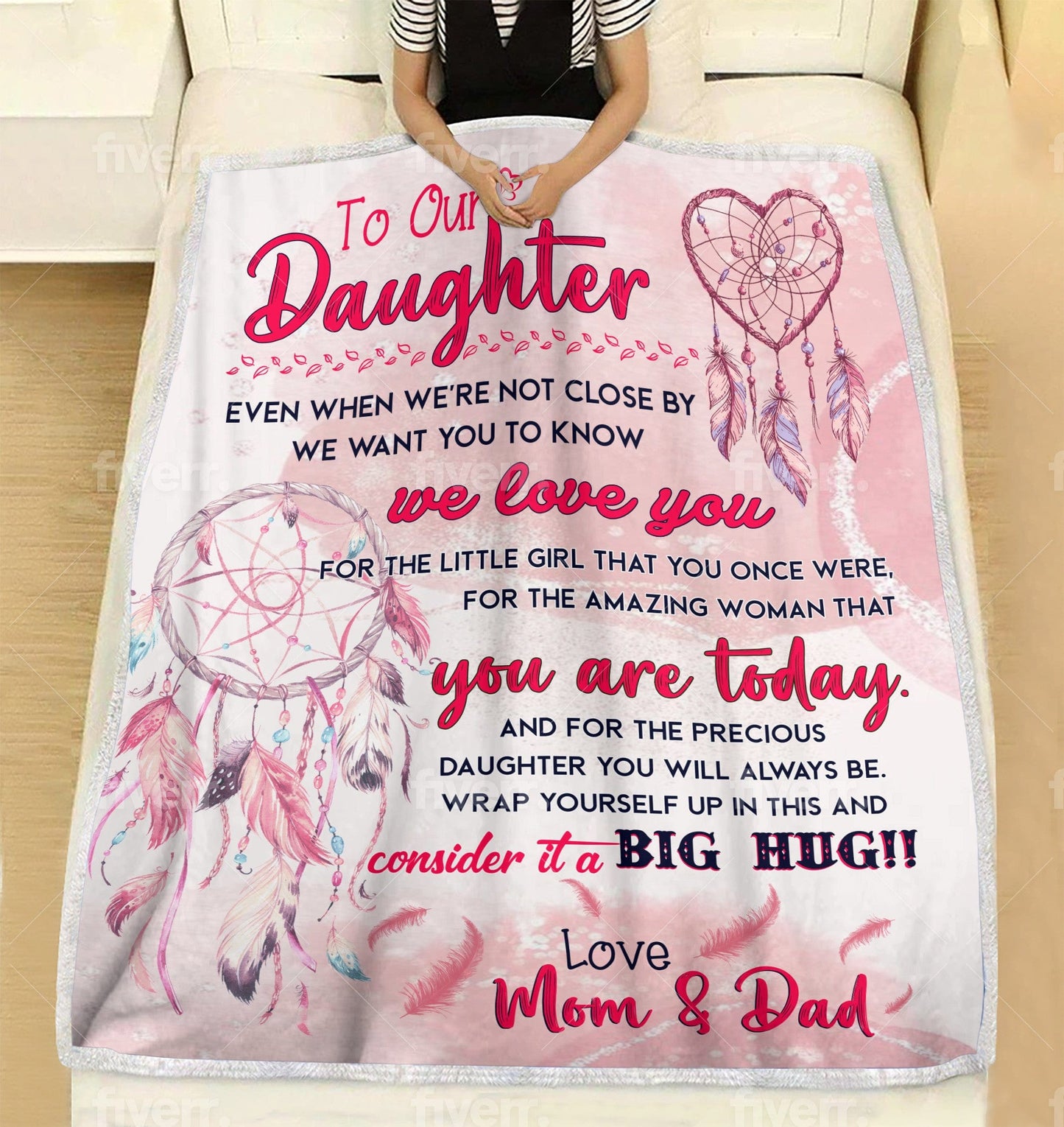 To Our Daughter Blanket Love Mom & Dad 50 x 60