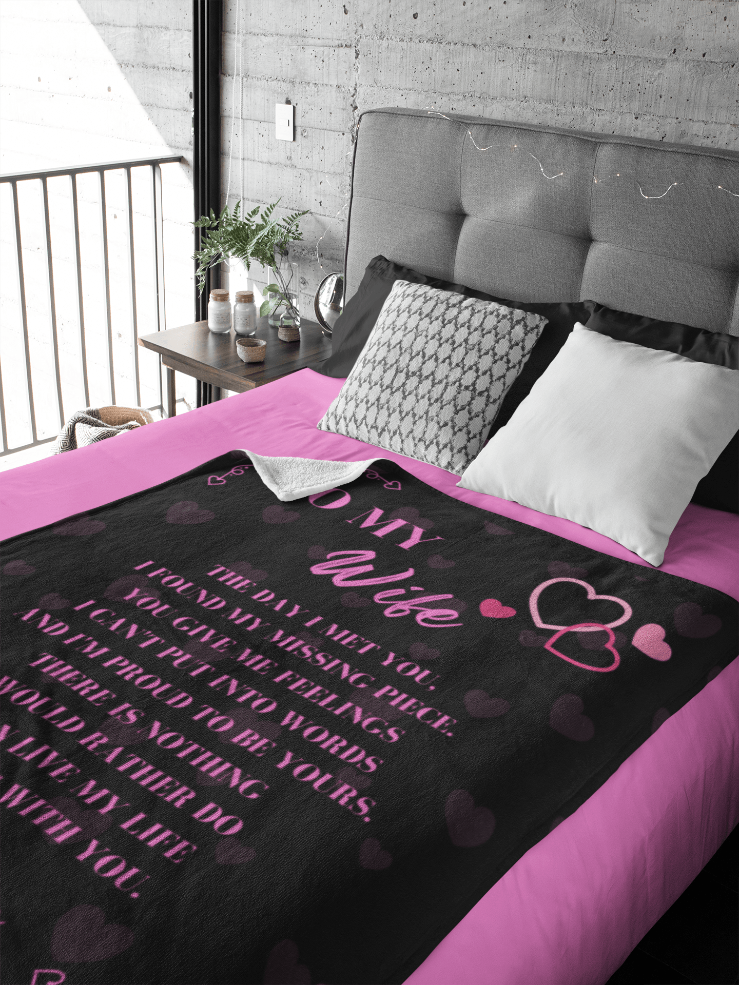 To My Wife Valentine Fleece Blanket 50x60