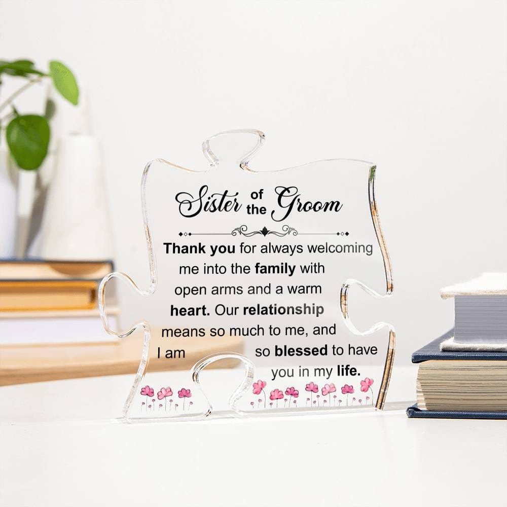 Sister of the Groom | Wedding Day Puzzle Acrylic Plaque