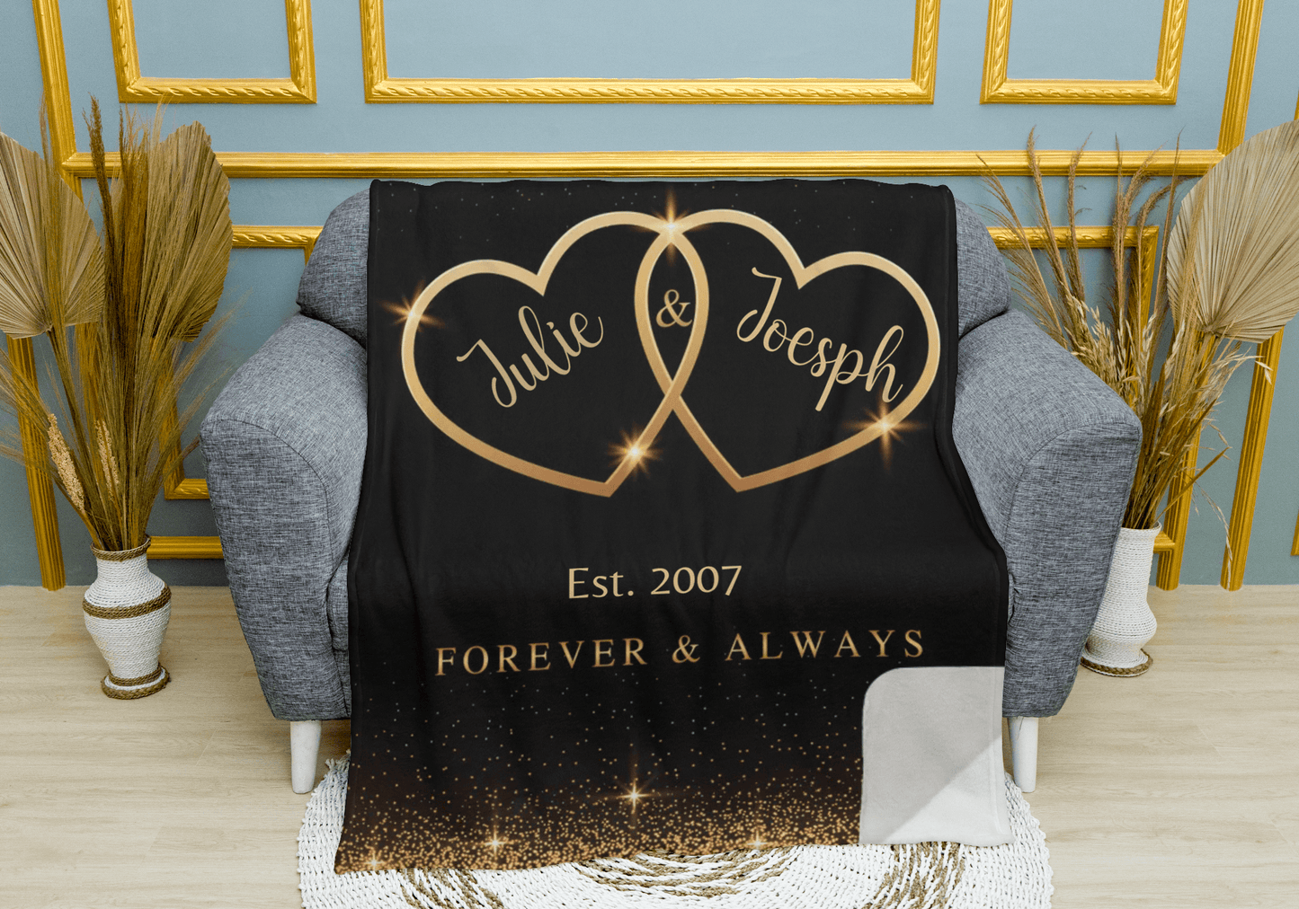 Personalized Wedding | Anniversary | Mink Like Blanket