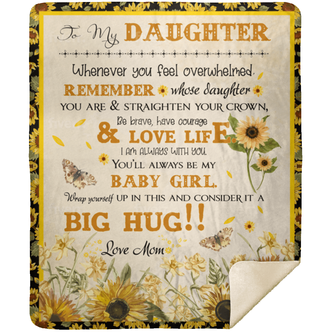 To My Daughter From Mom 50x60 Sherpa Blanket