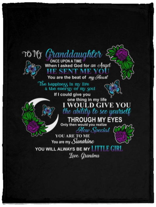To My Granddaughter from Grandma Cozy Fleece Blanket 30x40