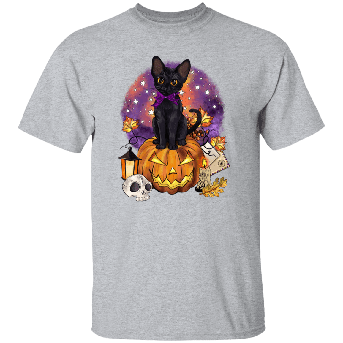 Halloween Black Cat Pumpkin T Shirt_
