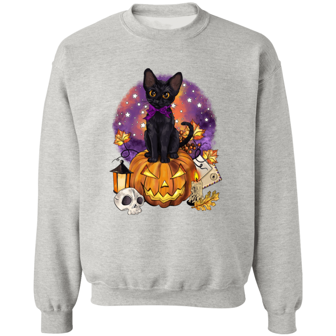 Halloween Black Cat Pumpkin Sweatshirt