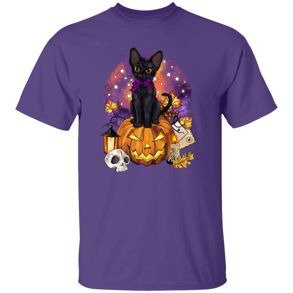 Halloween Black Cat Pumpkin T Shirt_