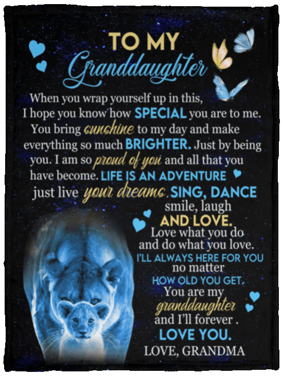 To My Granddaughter from Grandma Cozy Fleece Blanket