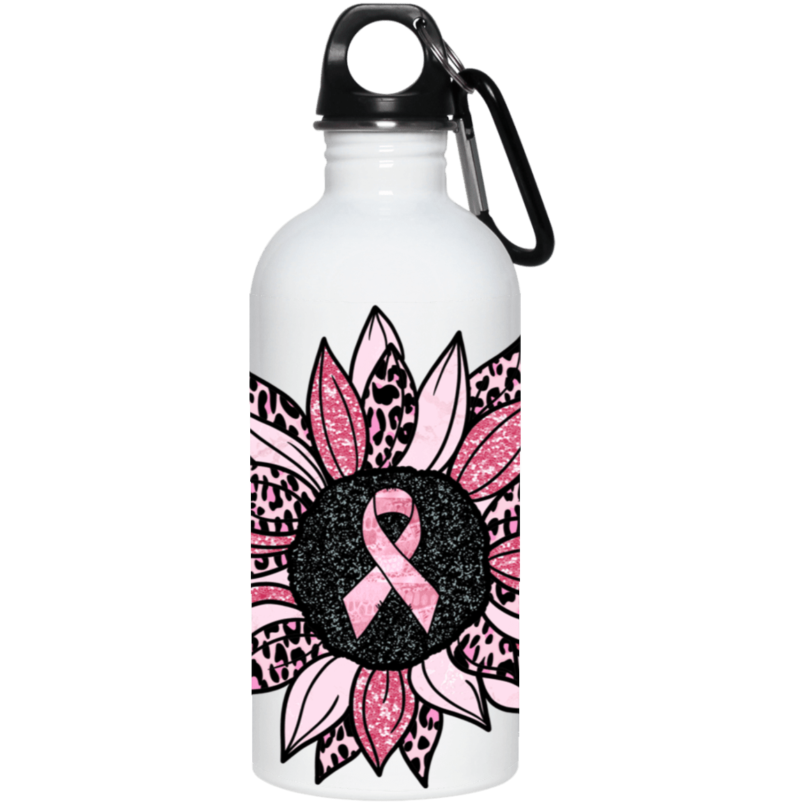 Breast Cancer Awareness Sunflower Stainless Steel Bottle