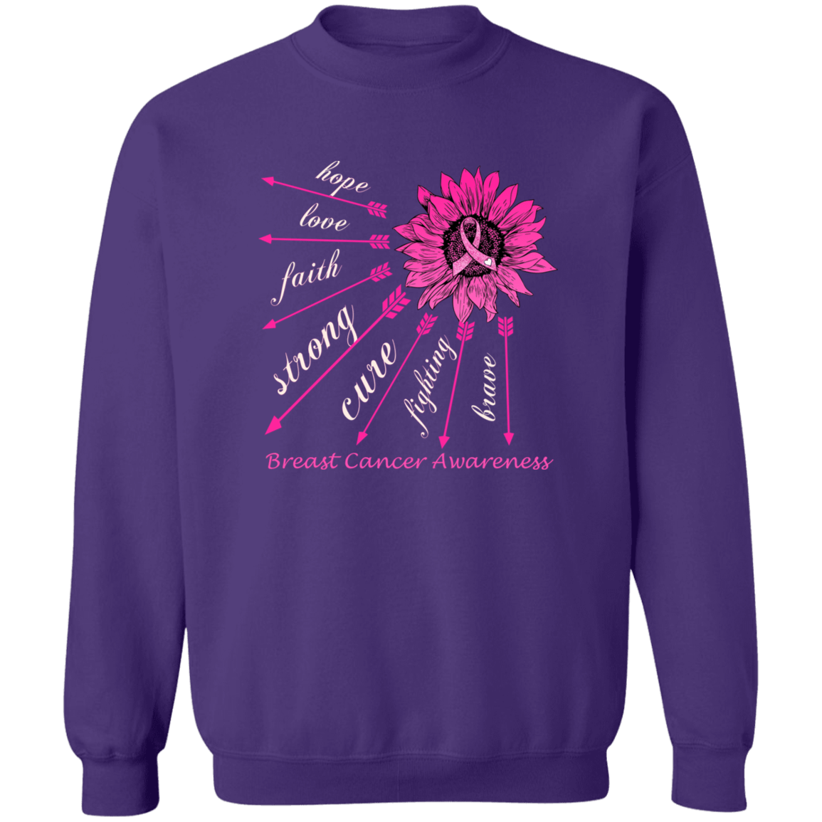 Hope, Love, Faith Breast Cancer Awareness Sweatshirt