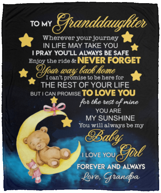 To My Granddaughter from Grandpa Cozy Fleece Blanket