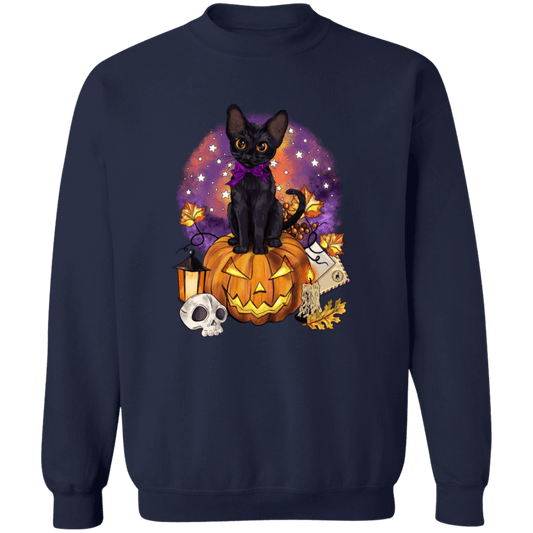 Halloween Black Cat Pumpkin Sweatshirt