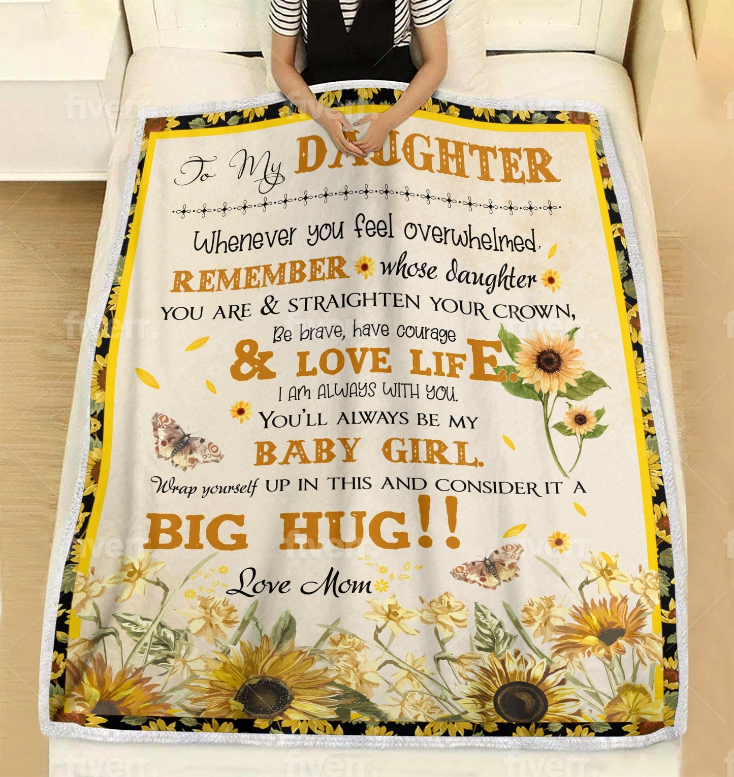 To My Daughter From Mom 50x60 Sherpa Blanket