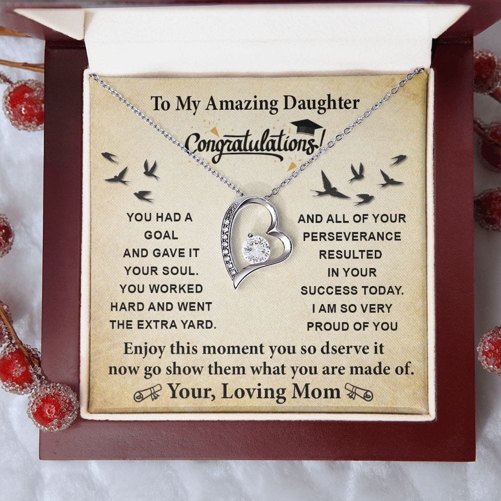 To My Amazing Daughter Graduation Forever Love Necklace