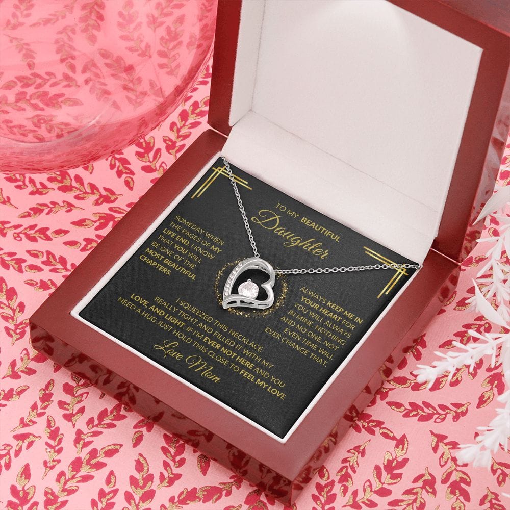 Forever Love Heart Necklace | To My Beautiful Daughter Love Mom