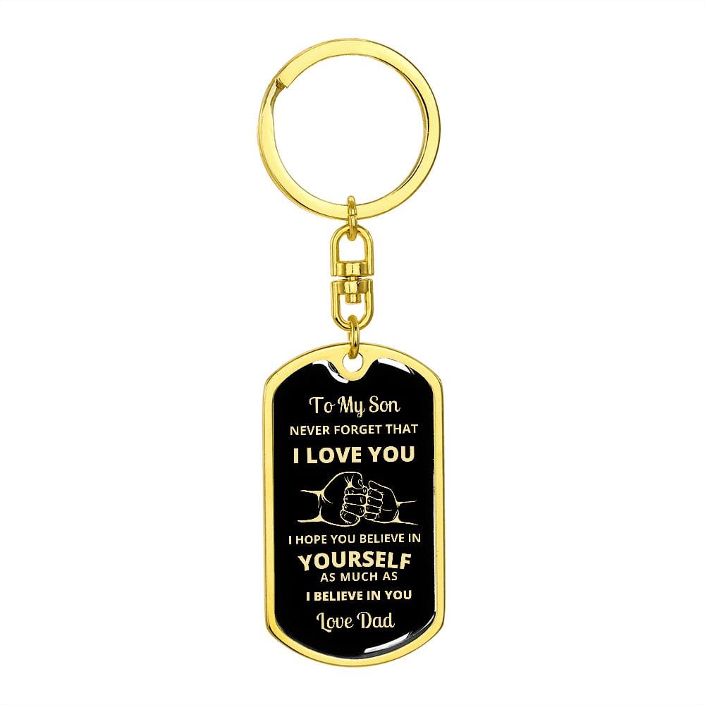To My Son | Always Remember Dog Tag Keychain